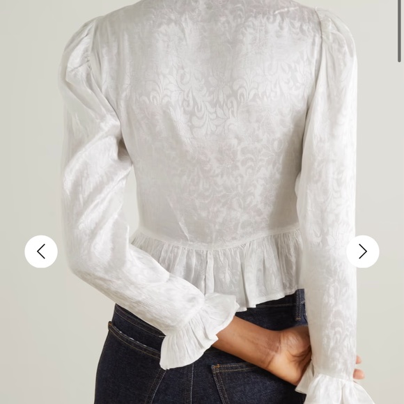 NWT Batsheva Grace Blouse in White Jacquard Size 6 - Picture 3 of 4